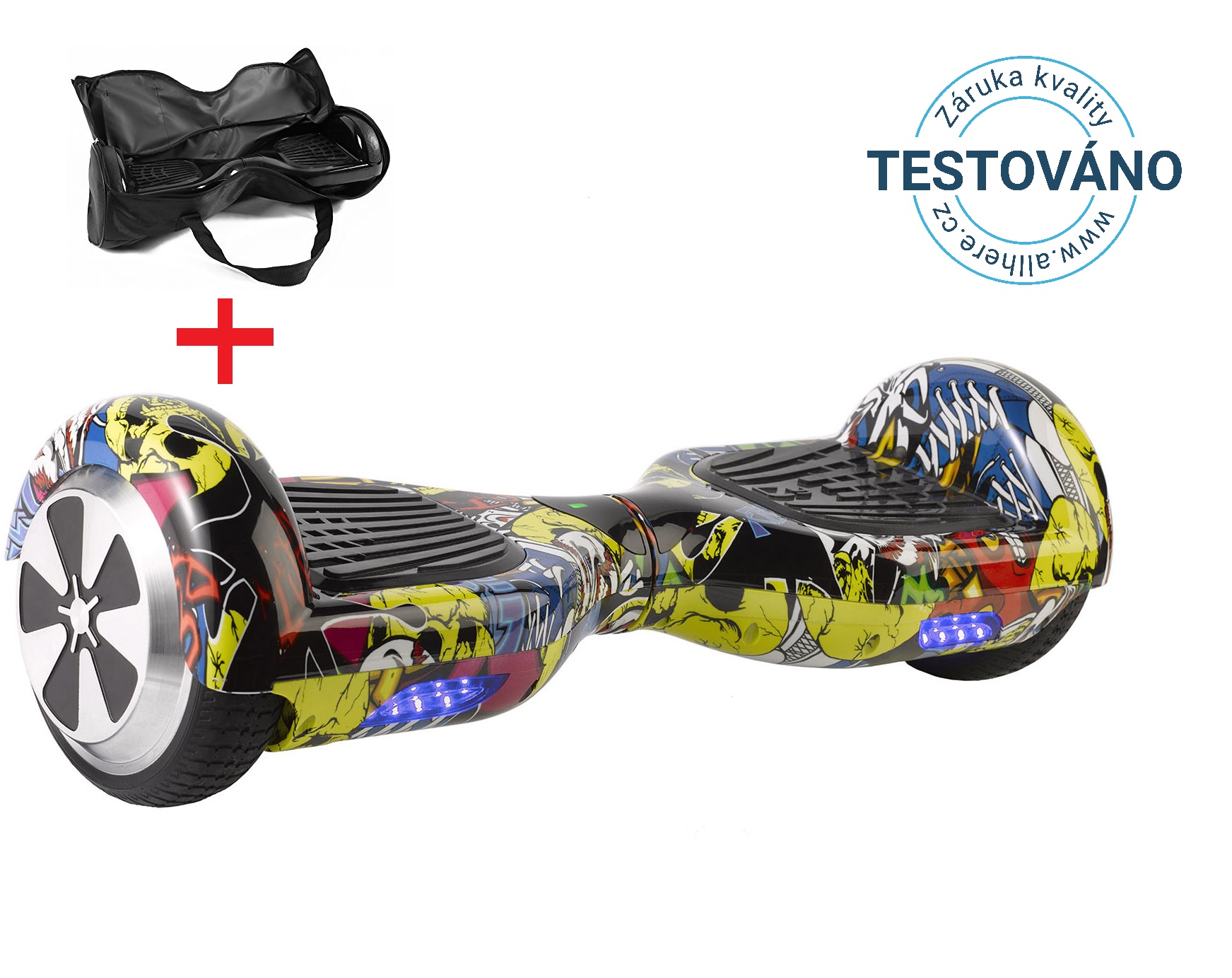 Hoverboard EcoWheel 6,5" standard s Bluetooth - grafitty žlutá