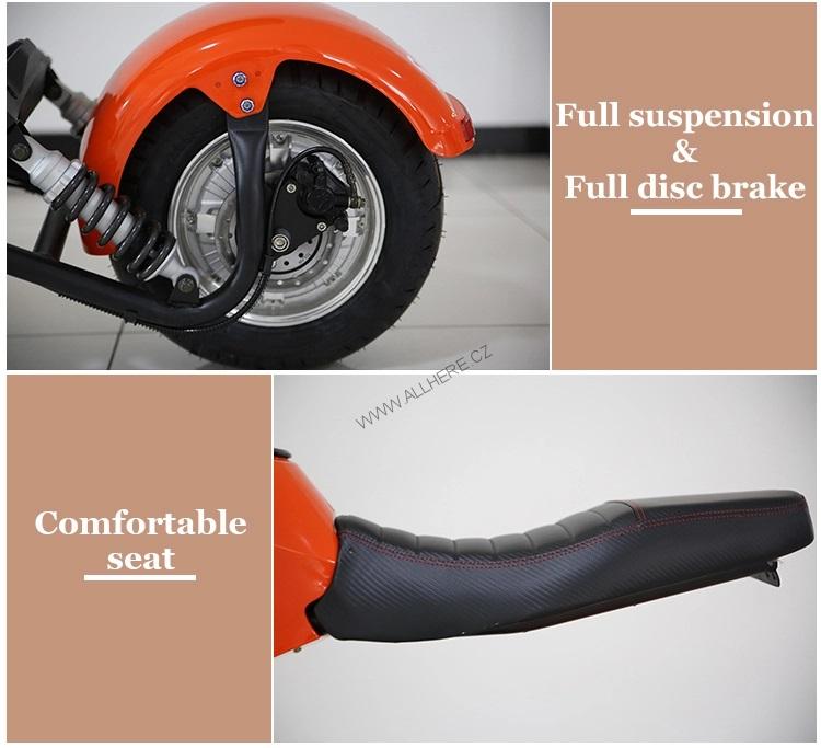 Elektrická koloběžka Chooper EcoWheel GR25 1500W 40Ah - Oranžová