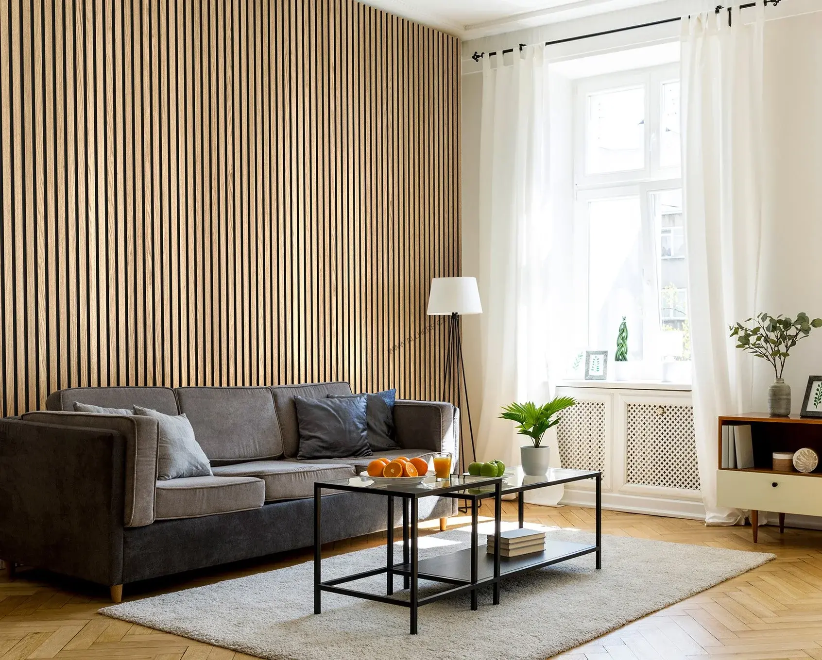 Akustický obkladový SLATWALL panel EcoSpark světlý dub - 2700x600mm