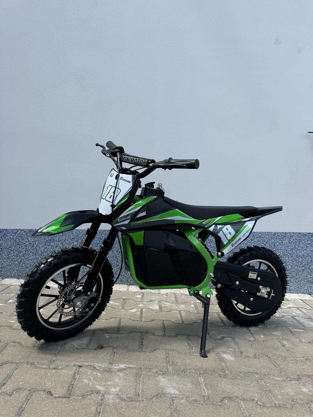 Elektrická motorka minicross EcoWheel Gren 800W 9Ah Zelená