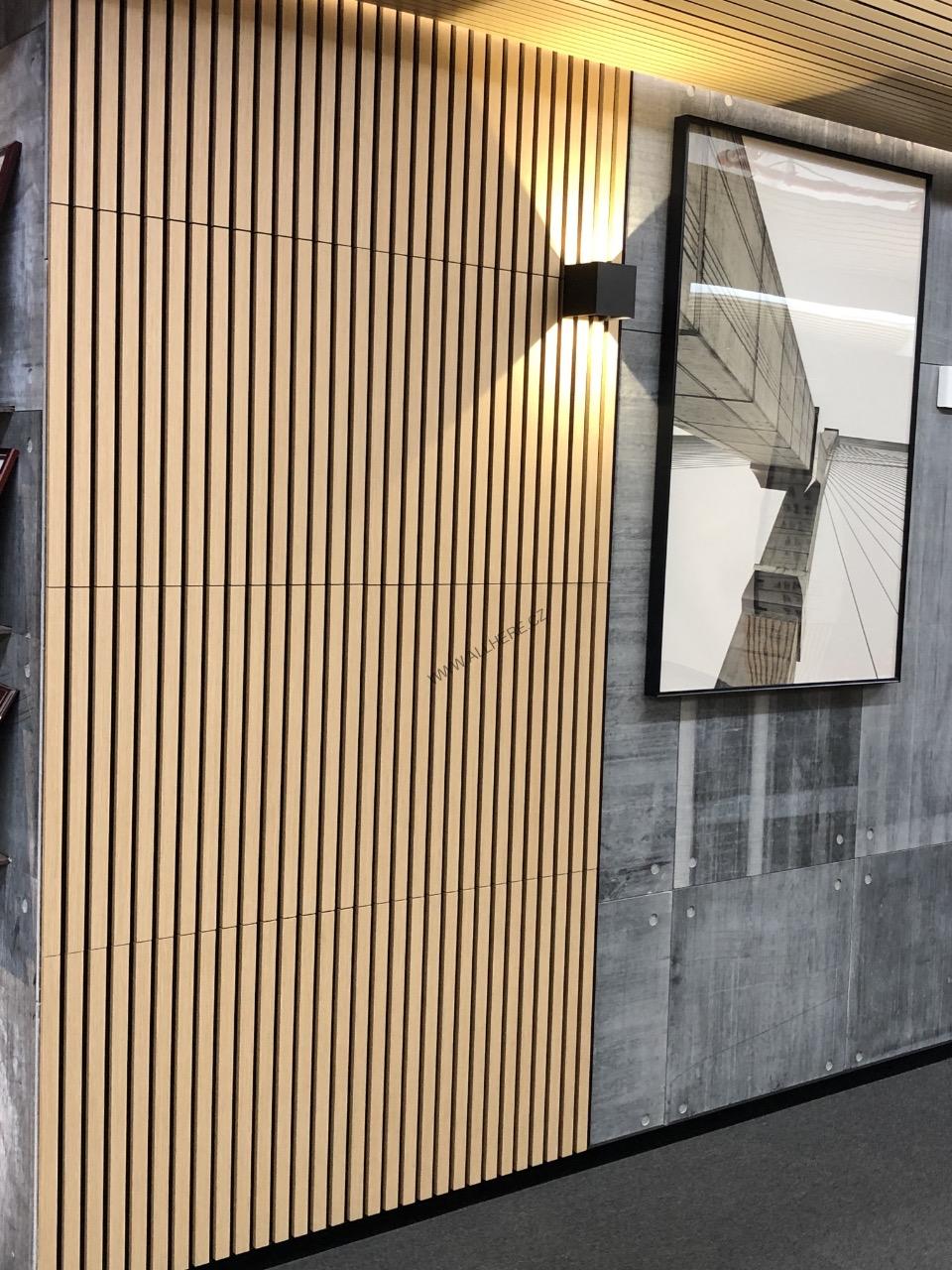 Akustický obkladový SLATWALL panel EcoSpark světlý dub - 600x600mm