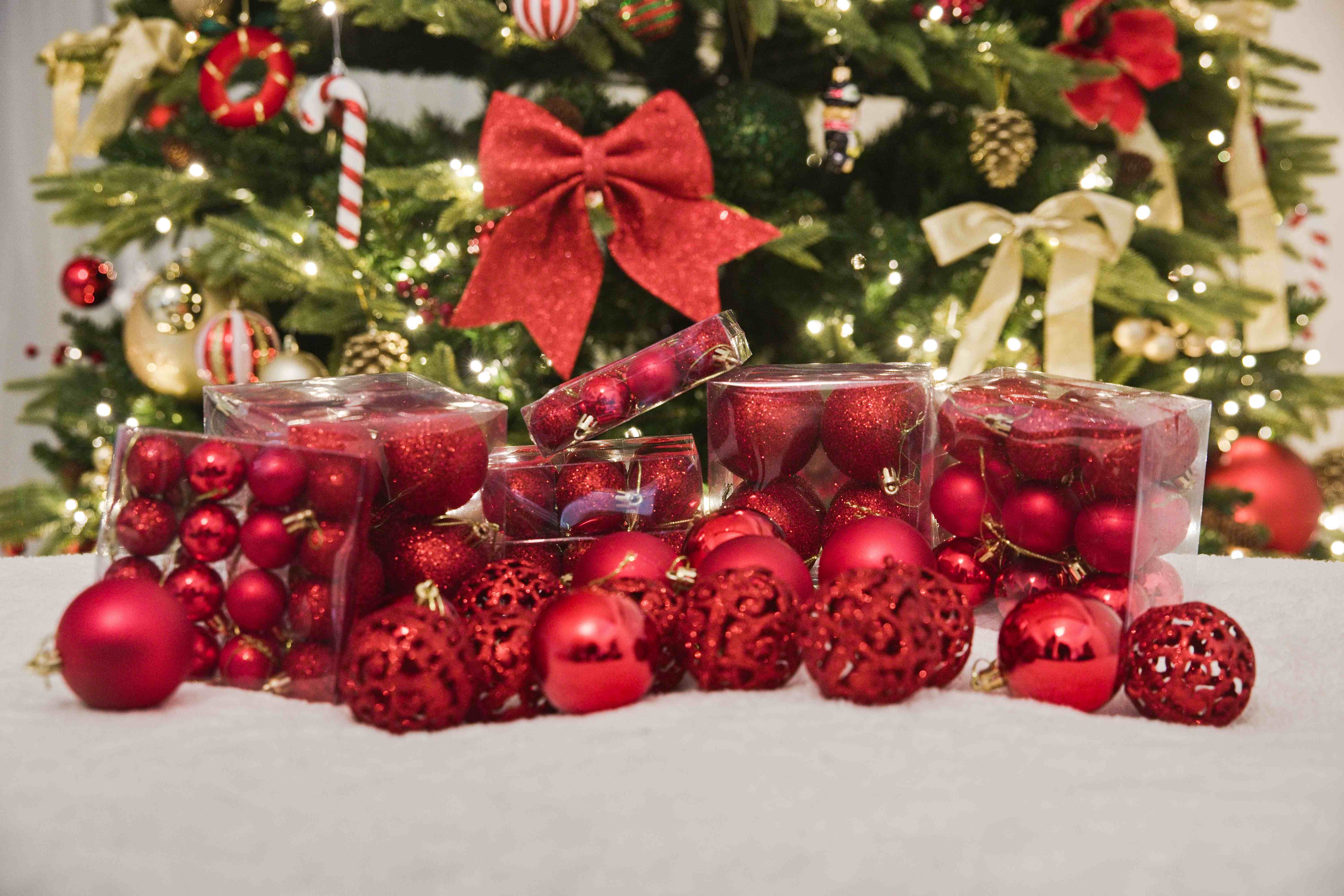 Vánoční ozdoby BIGPACK 100 koulí EcoSpark RED 