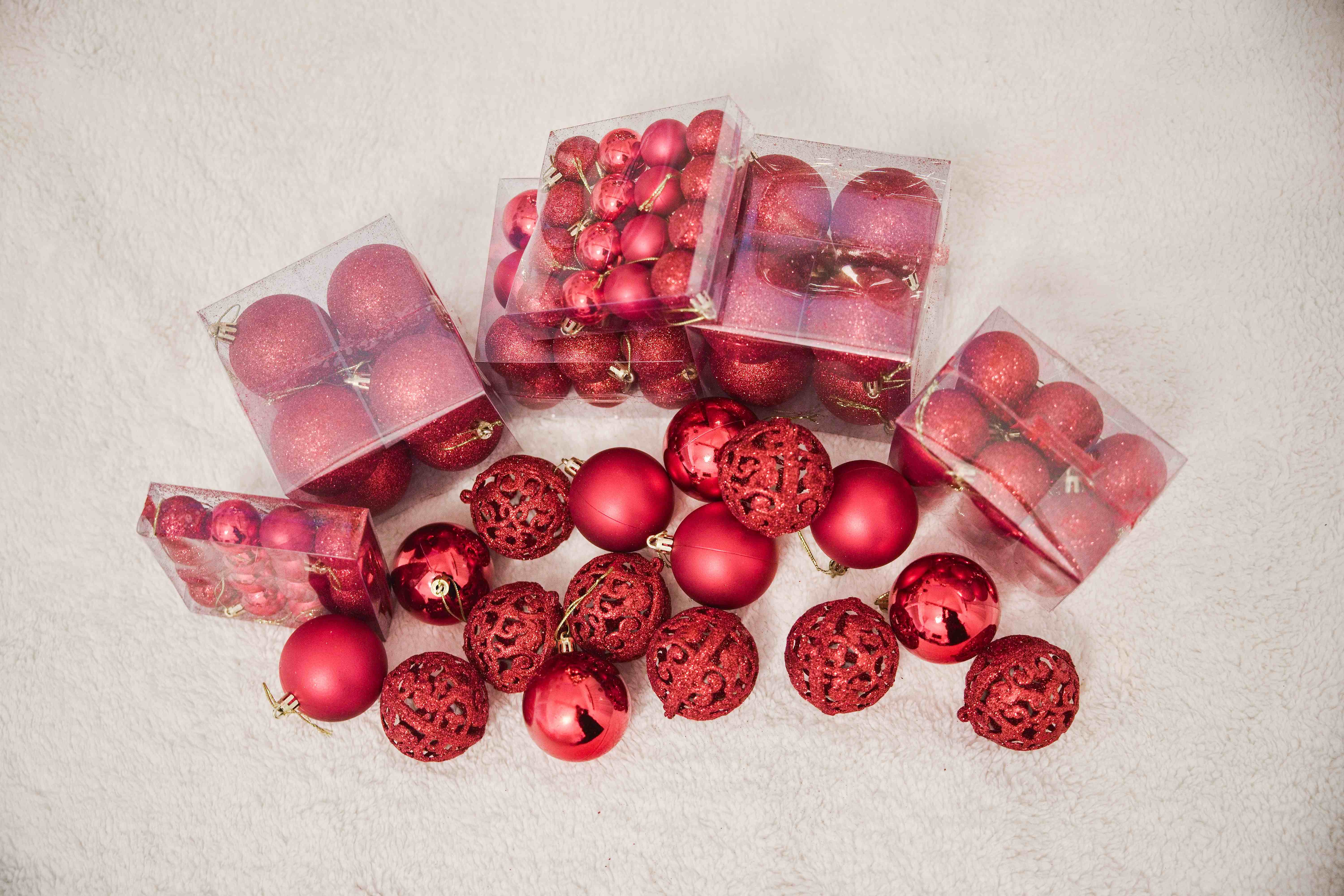 Vánoční ozdoby BIGPACK 100 koulí EcoSpark RED 