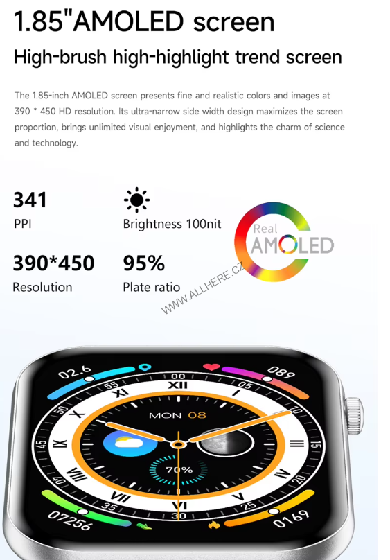 Chytré hodinky EcoSpark UP90 Ultra - 6,9mm, 1.85 Amoled