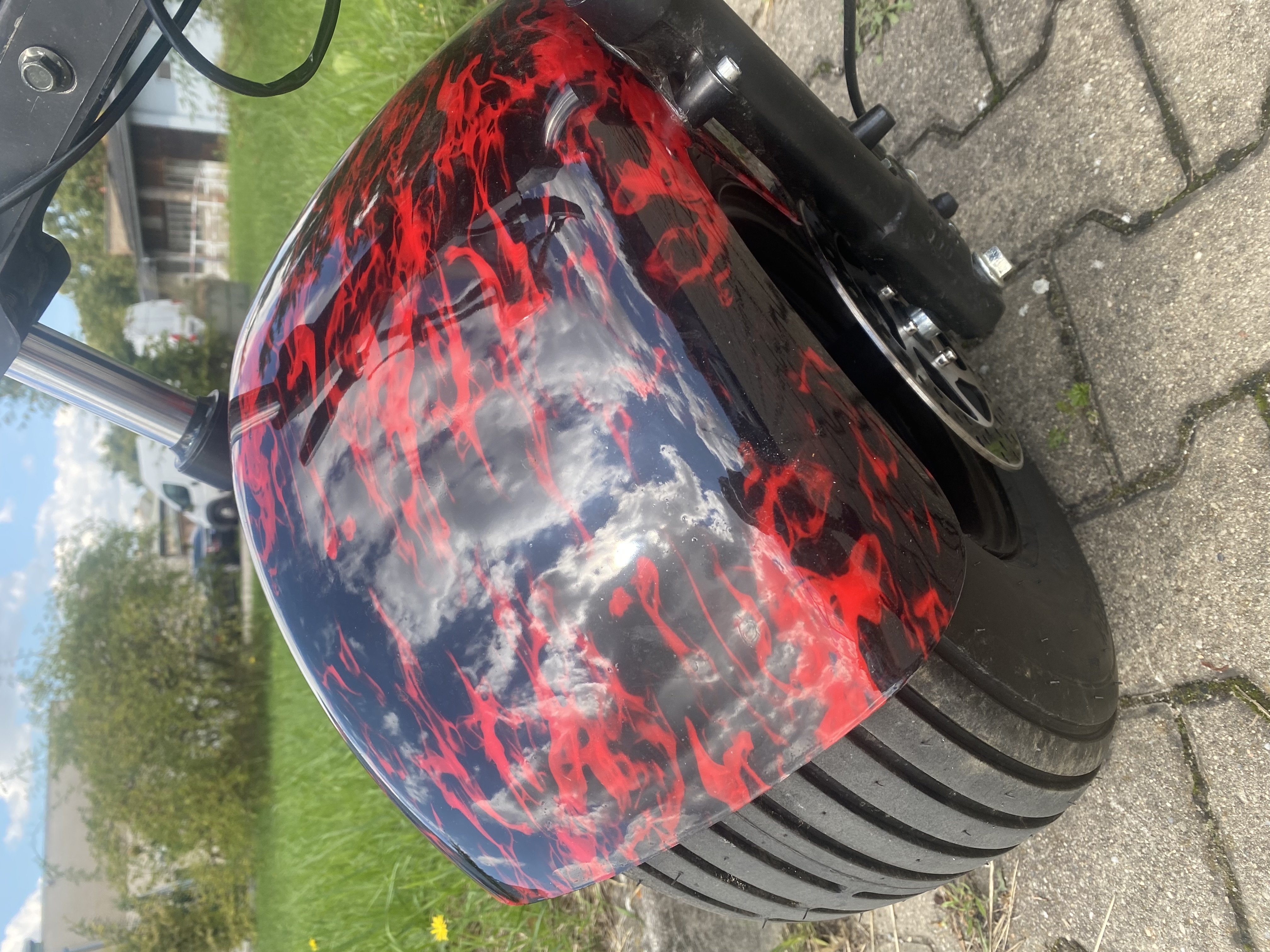 Elektrická koloběžka EcoWheel GR1 12Ah 1000W  - Ohnivá Flame