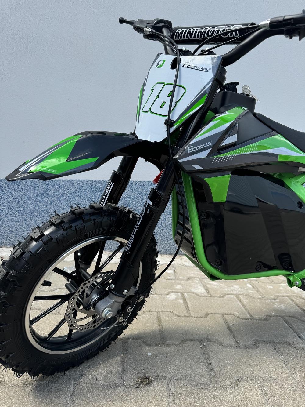 Elektrická motorka minicross EcoWheel Gren 800W 9Ah Černá